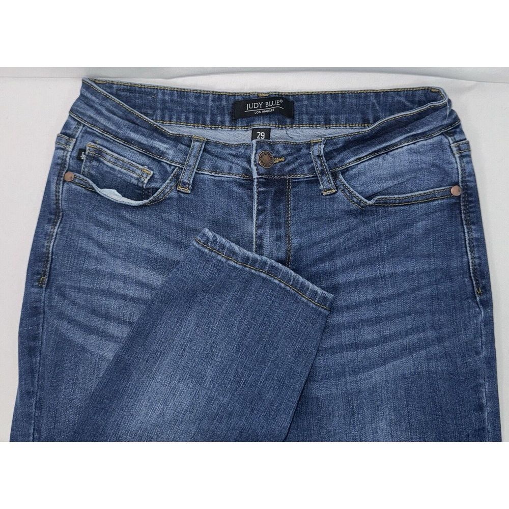 Judy Blue Womens Size 29 Jeans Relaxed Fit Mid Rise Skinny Cropped JB82102DK